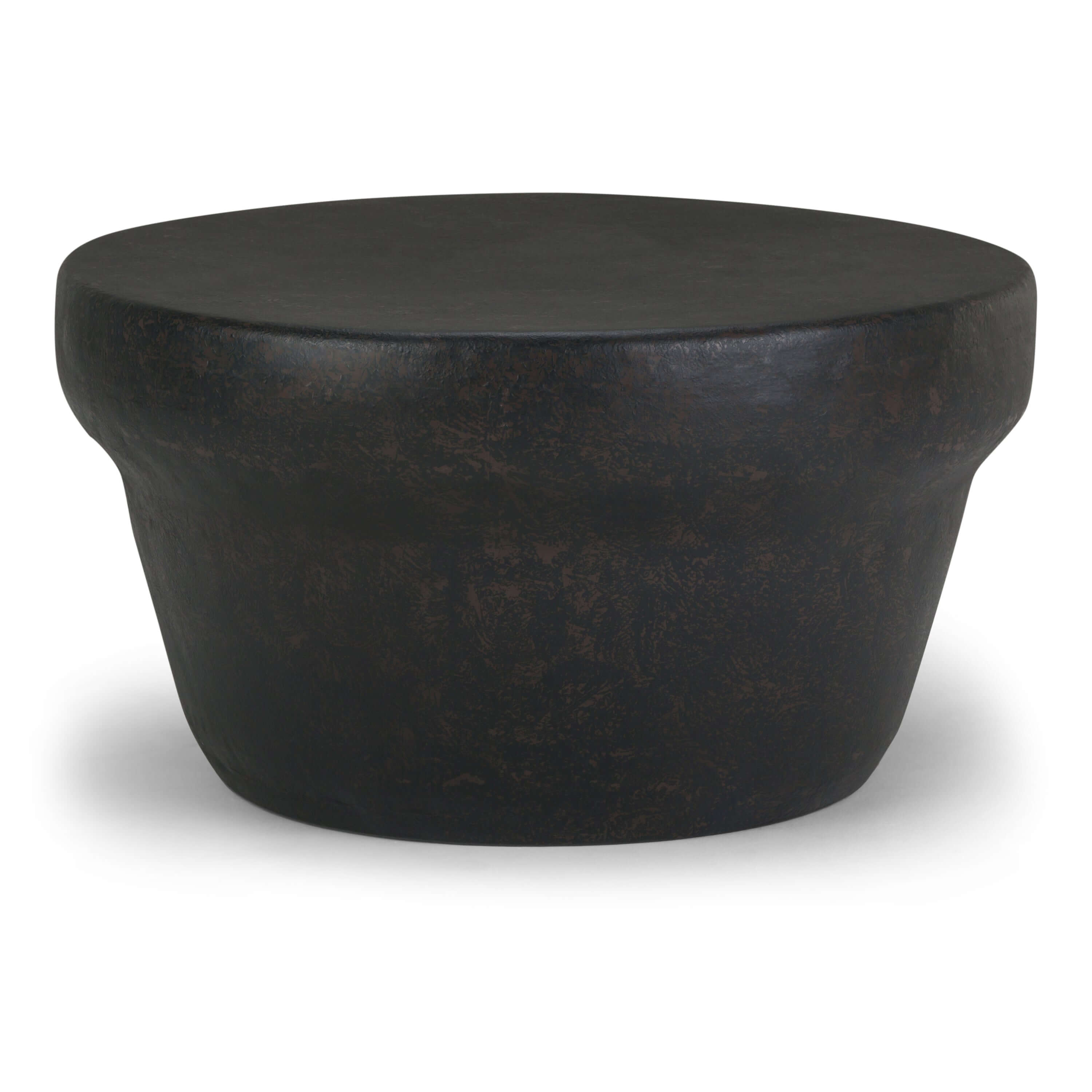 Garvy Rustic Bronze Metal Round Coffee Table 33'