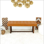 Cameron Genuine Tufted Leather Bench 51