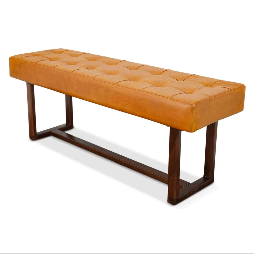 Cameron Genuine Tufted Leather Bench 51