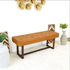 Cameron Genuine Tufted Leather Bench 51