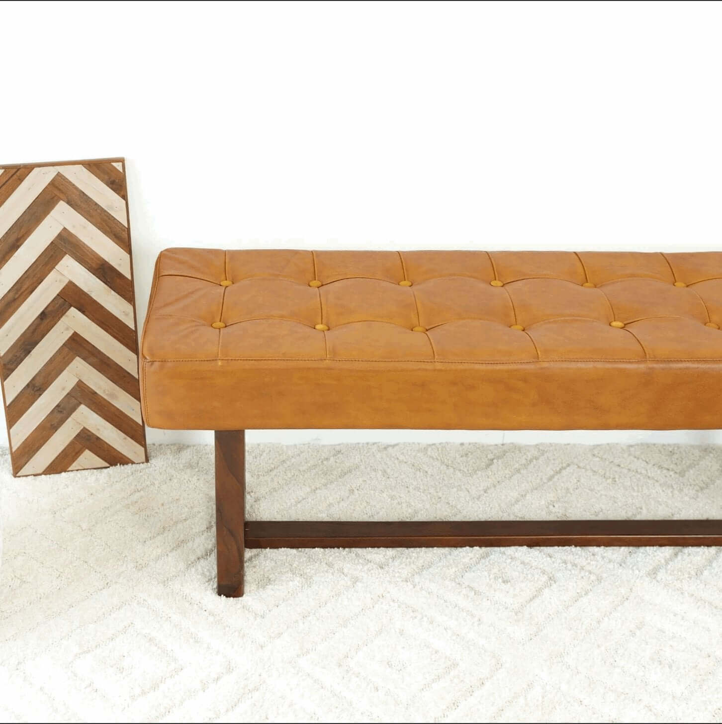 Cameron Genuine Tufted Leather Bench 51