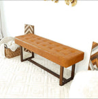 Cameron Genuine Tufted Leather Bench 51
