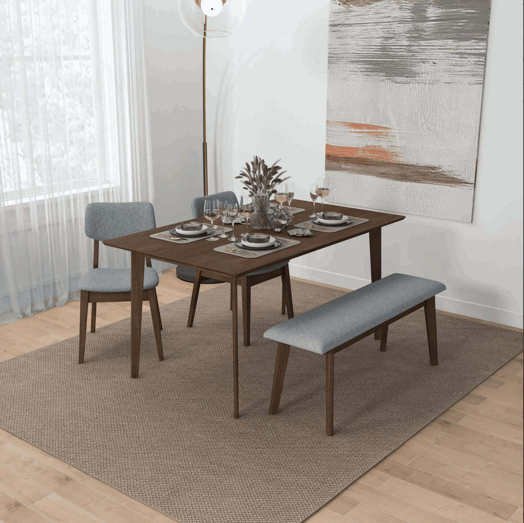 Carlos Fabric Upholstered Solid Wood Bench 47