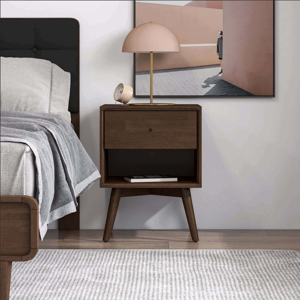 Caroline MCM Style Solid Wood Nightstand