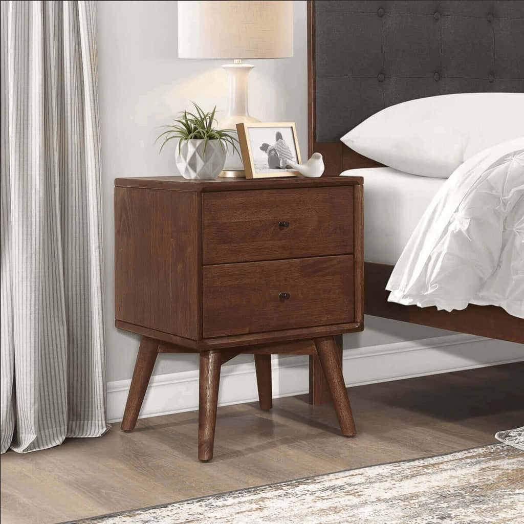 Caroline MCM Style Solid Wood Nightstand
