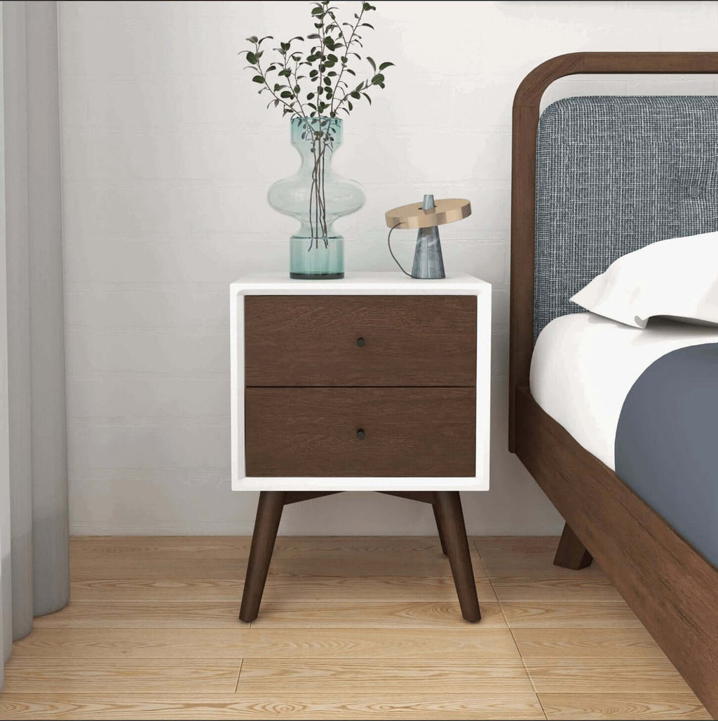 Caroline MCM Style Solid Wood Nightstand