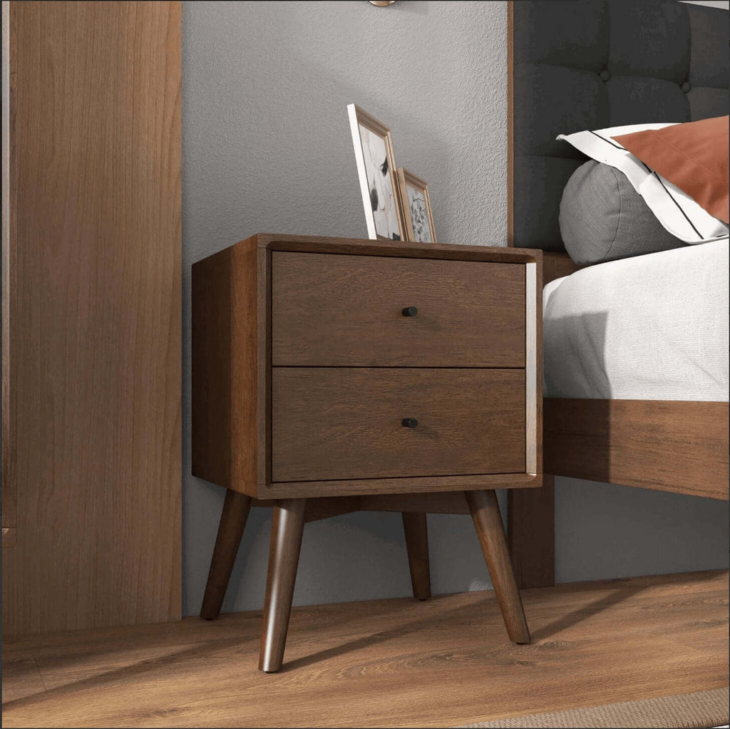 Caroline MCM Style Solid Wood Nightstand