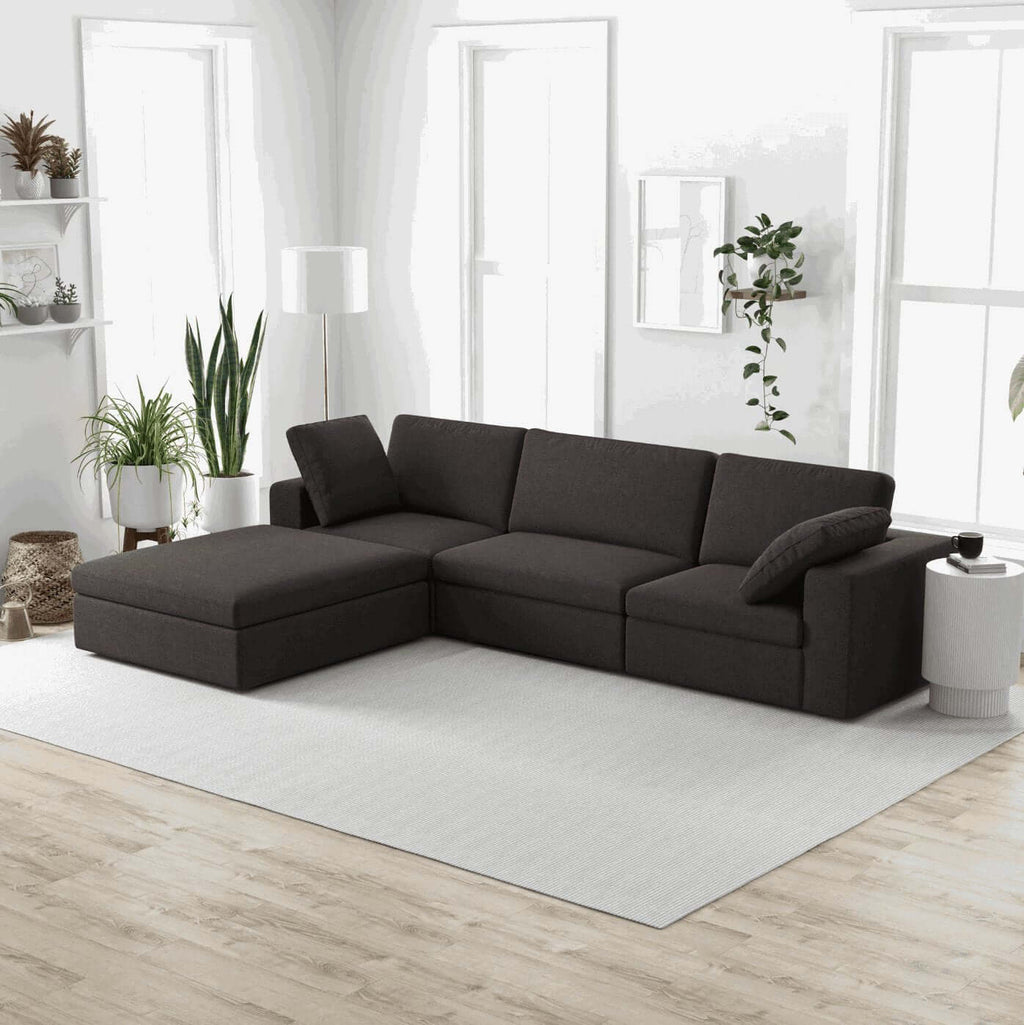 Cecilia Dark Gray Modular Chaise Sofa Sectional 121