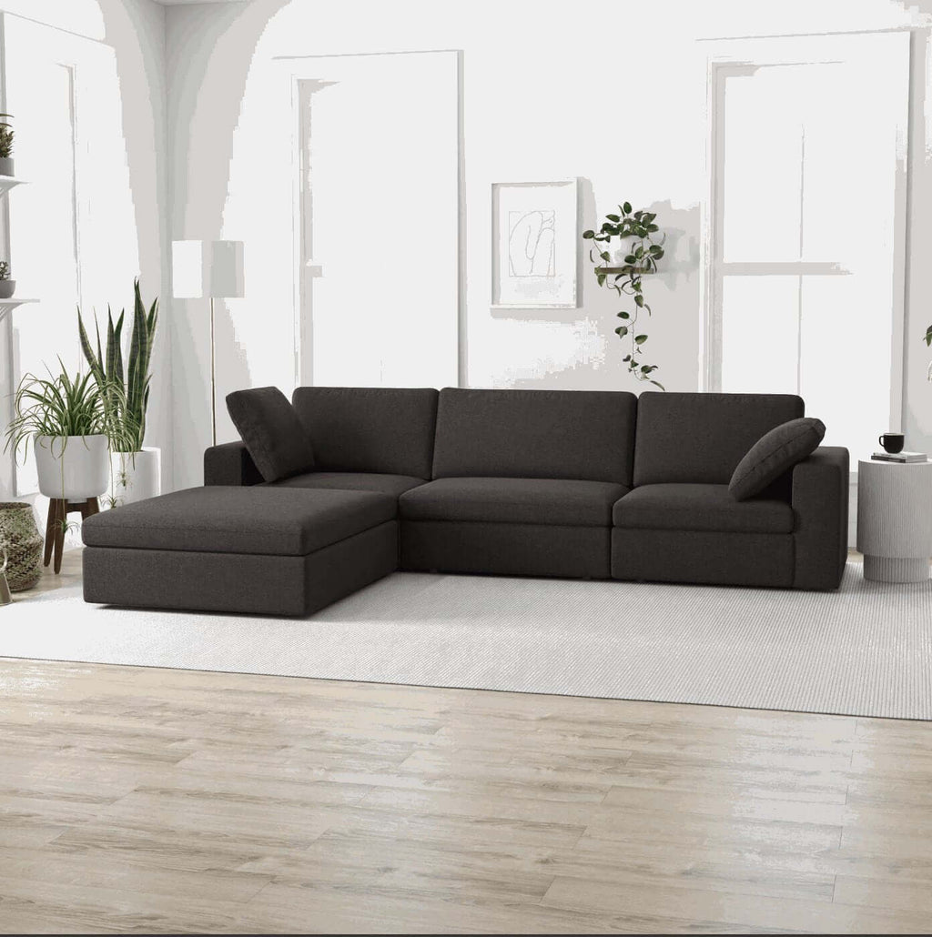 Cecilia Dark Gray Modular Chaise Sofa Sectional 121