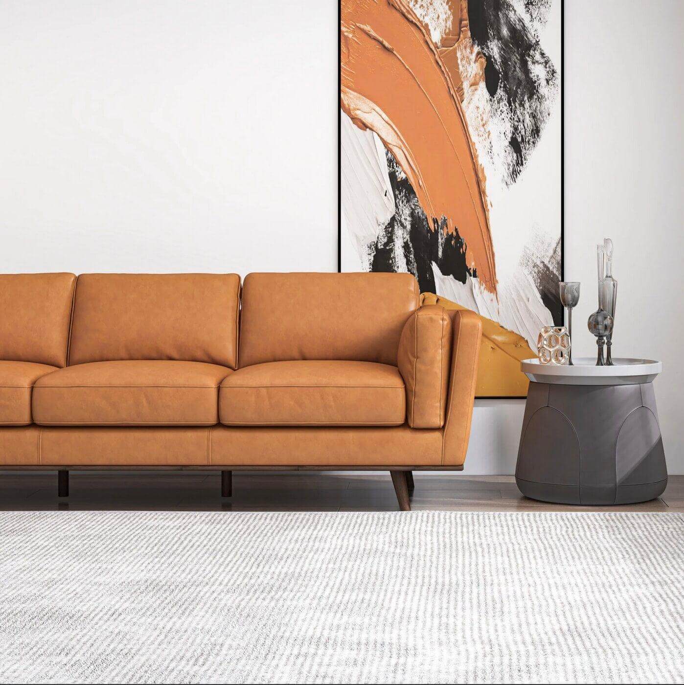 Chase MCM Genuine Leather Sofa 91