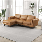 Chase MCM Tan Leather Chaise Sofa Sectional 92