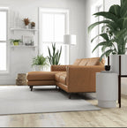 Chase MCM Tan Leather Chaise Sofa Sectional 92