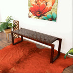 Christina Strapped Leather Bench 47