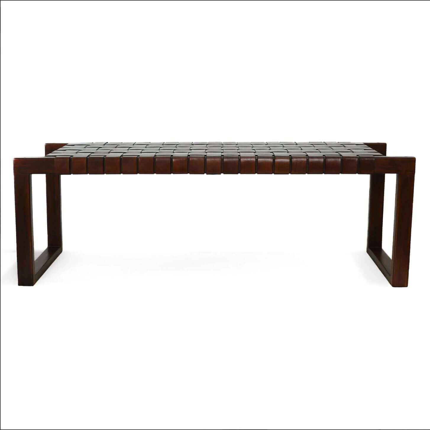 Christina Strapped Leather Bench 47
