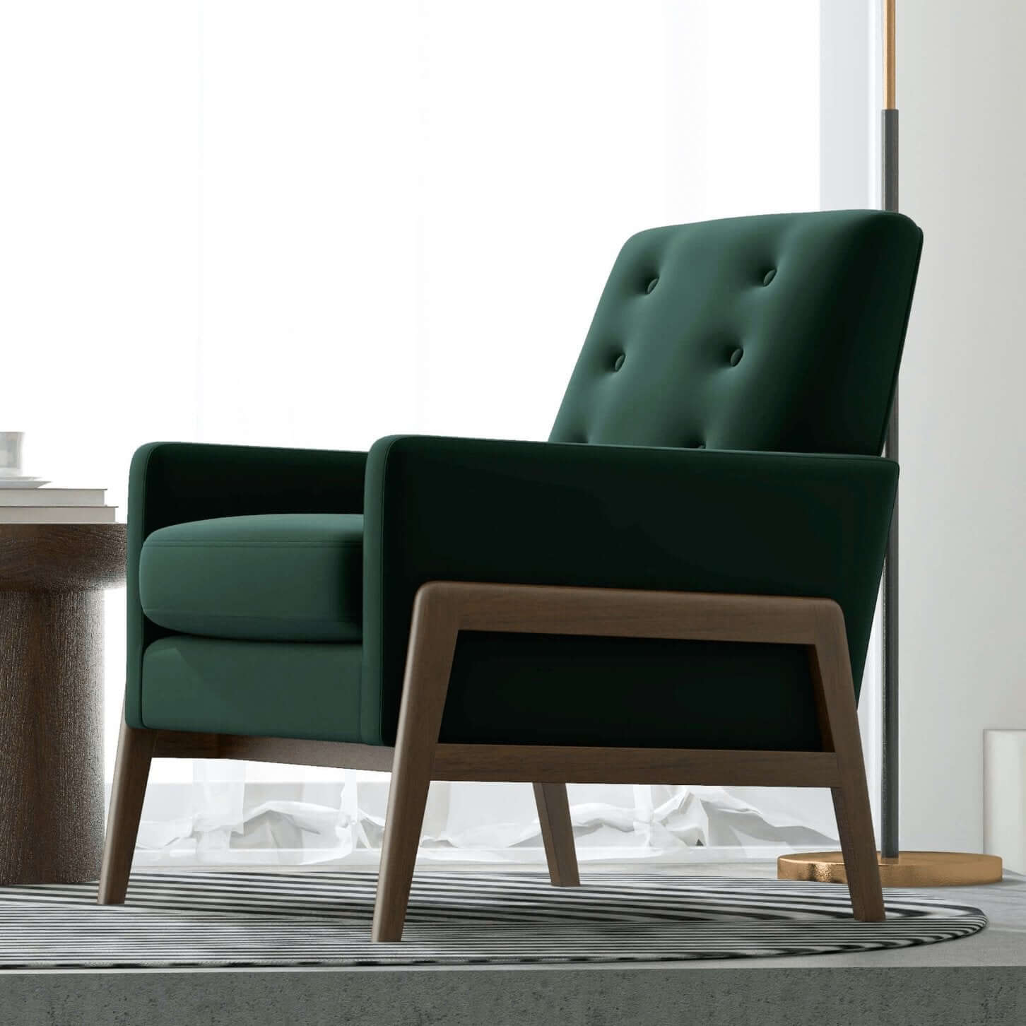 Cole Button Tufted Lounge Accent Armchair (3 Colors)