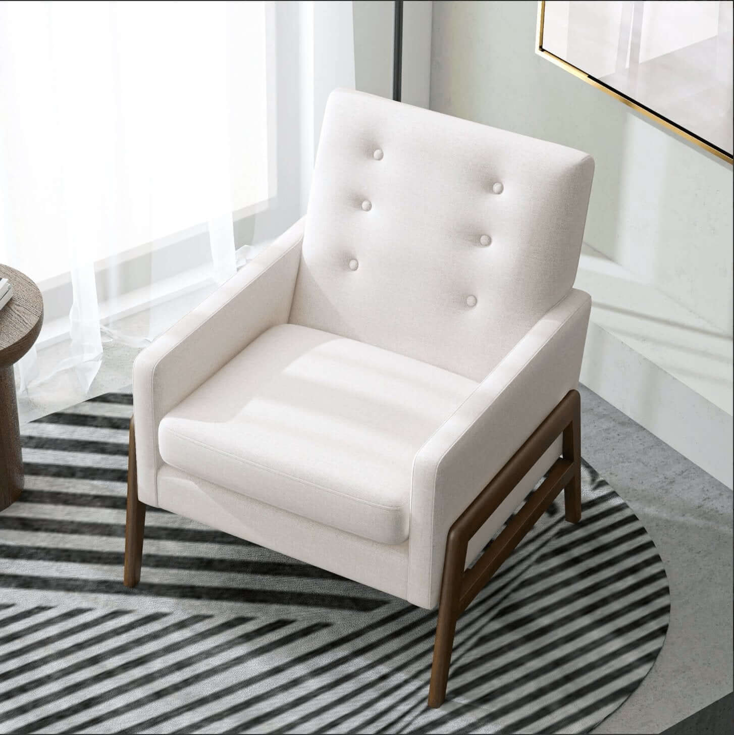 Cole Button Tufted Lounge Accent Armchair (3 Colors)