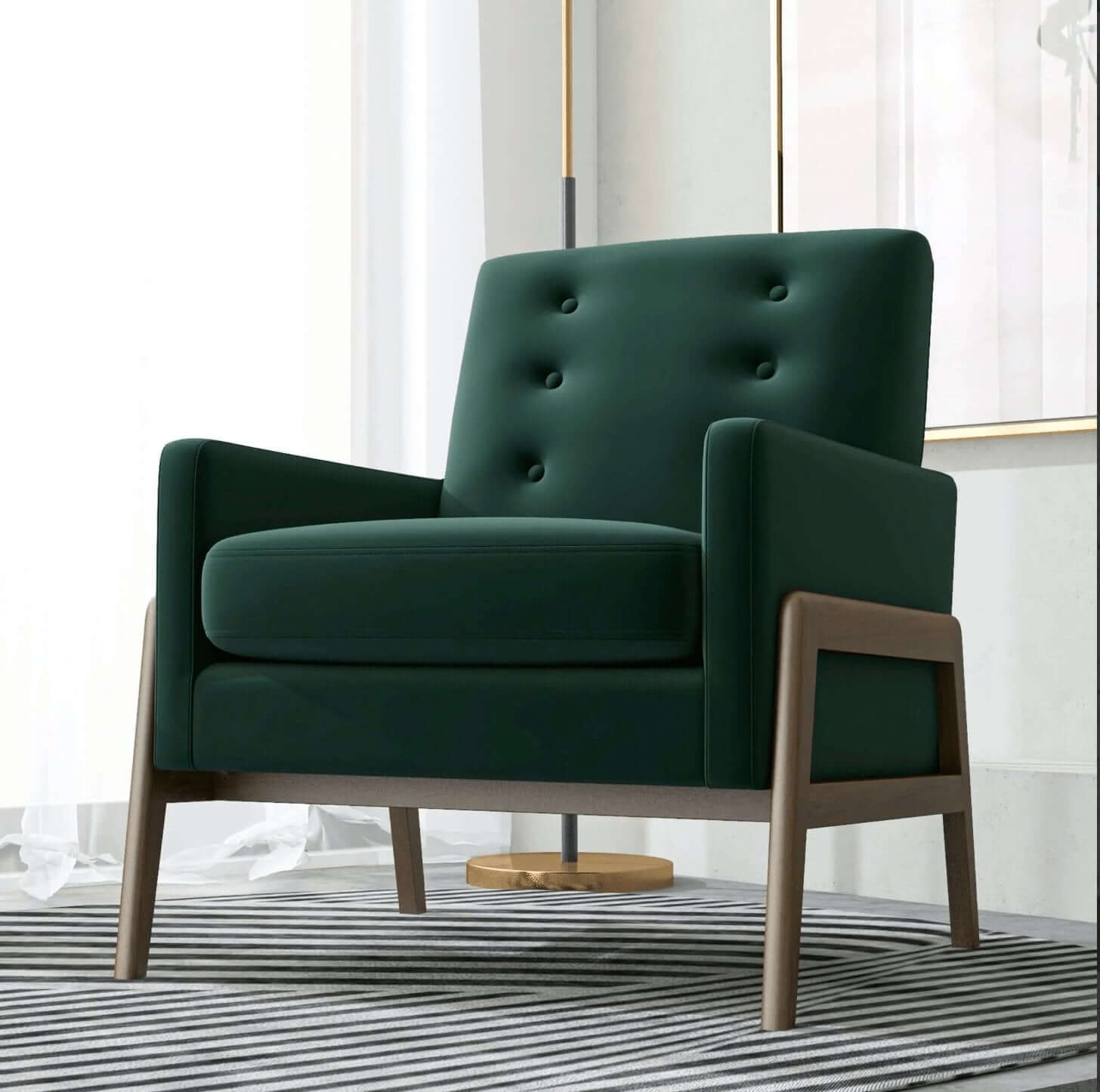 Cole Button Tufted Lounge Accent Armchair (3 Colors)