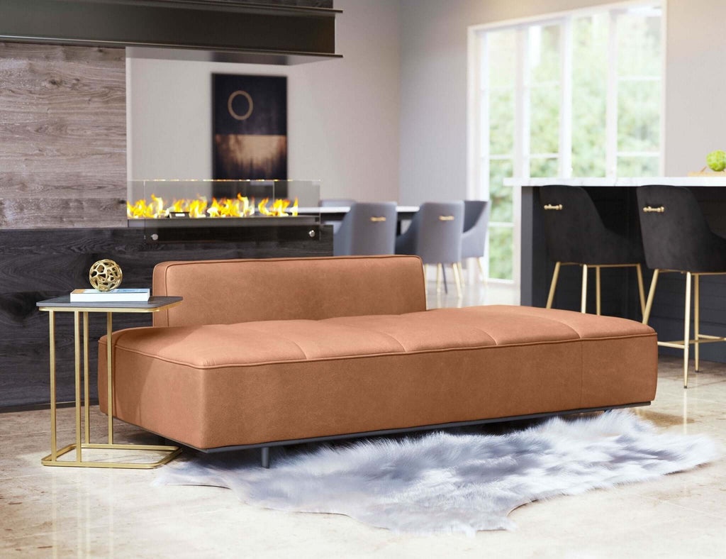 Confection Faux Leather Armless Sofa Day Bed 79