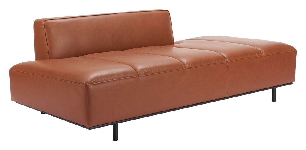 Confection Faux Leather Armless Sofa Day Bed 79