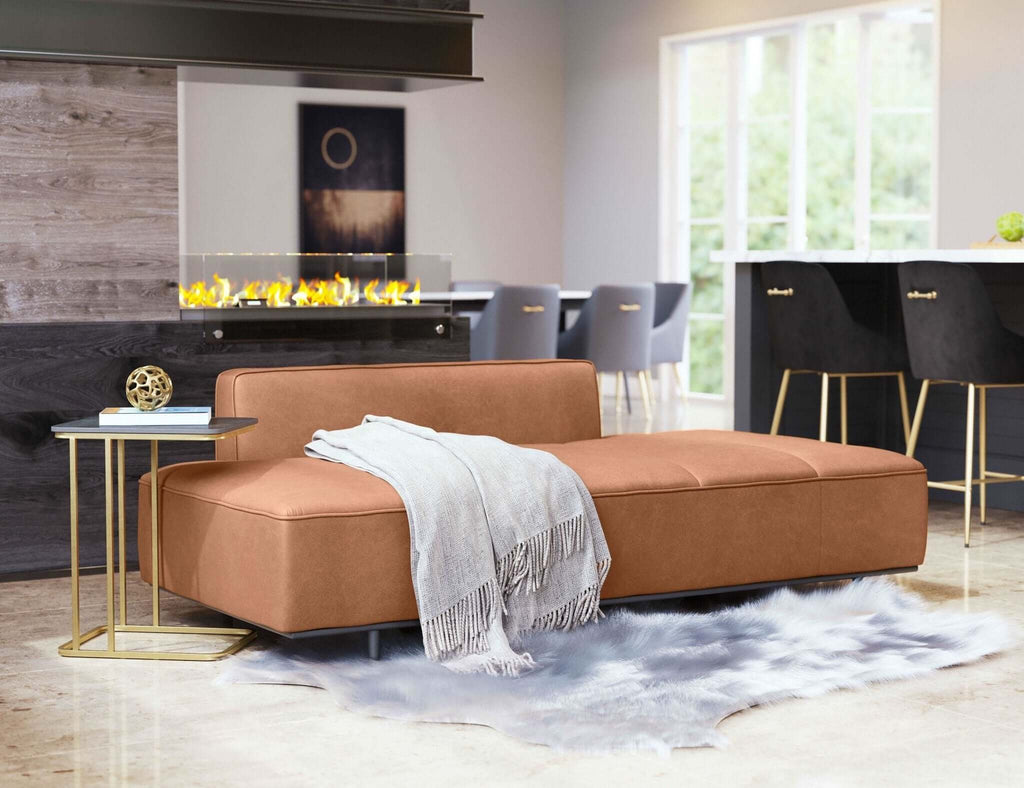Confection Faux Leather Armless Sofa Day Bed 79