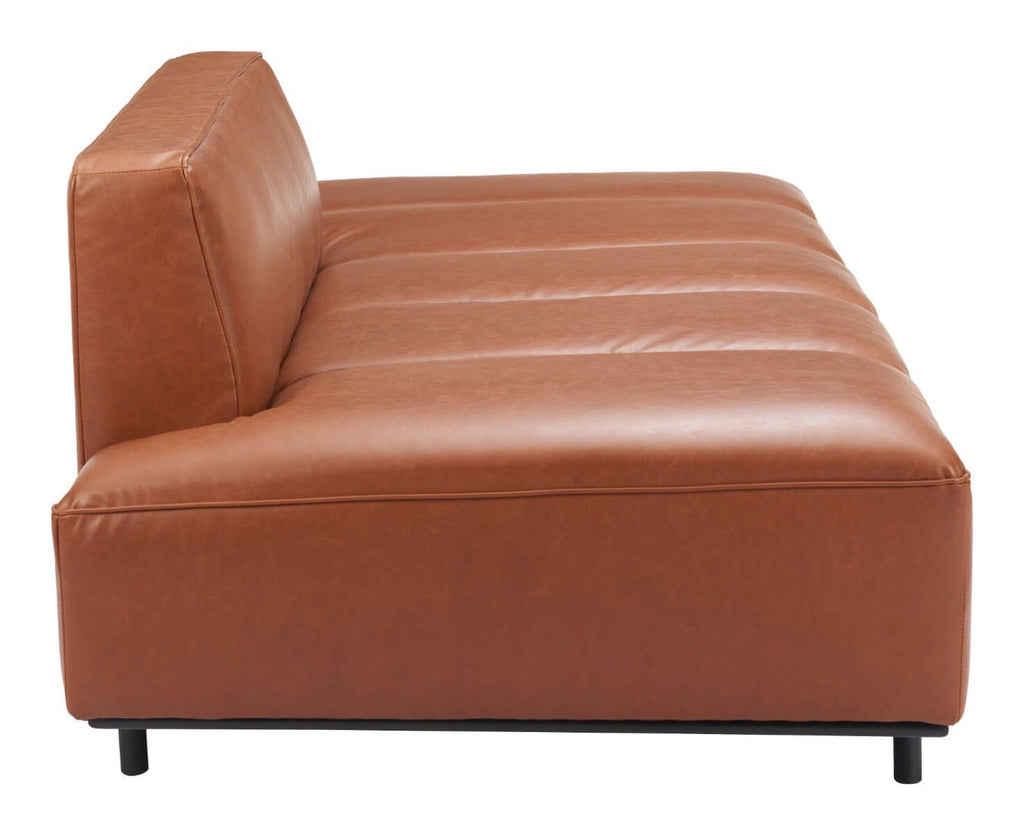 Confection Faux Leather Armless Sofa Day Bed 79