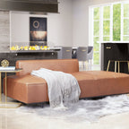 Confection Faux Leather Armless Sofa Day Bed 79