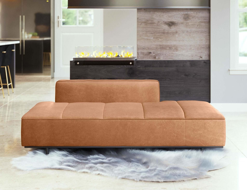 Confection Faux Leather Armless Sofa Day Bed 79