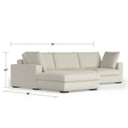 Charlie Modern Deep Seat Sectional Chaise Sofa 122 (2 Colors)