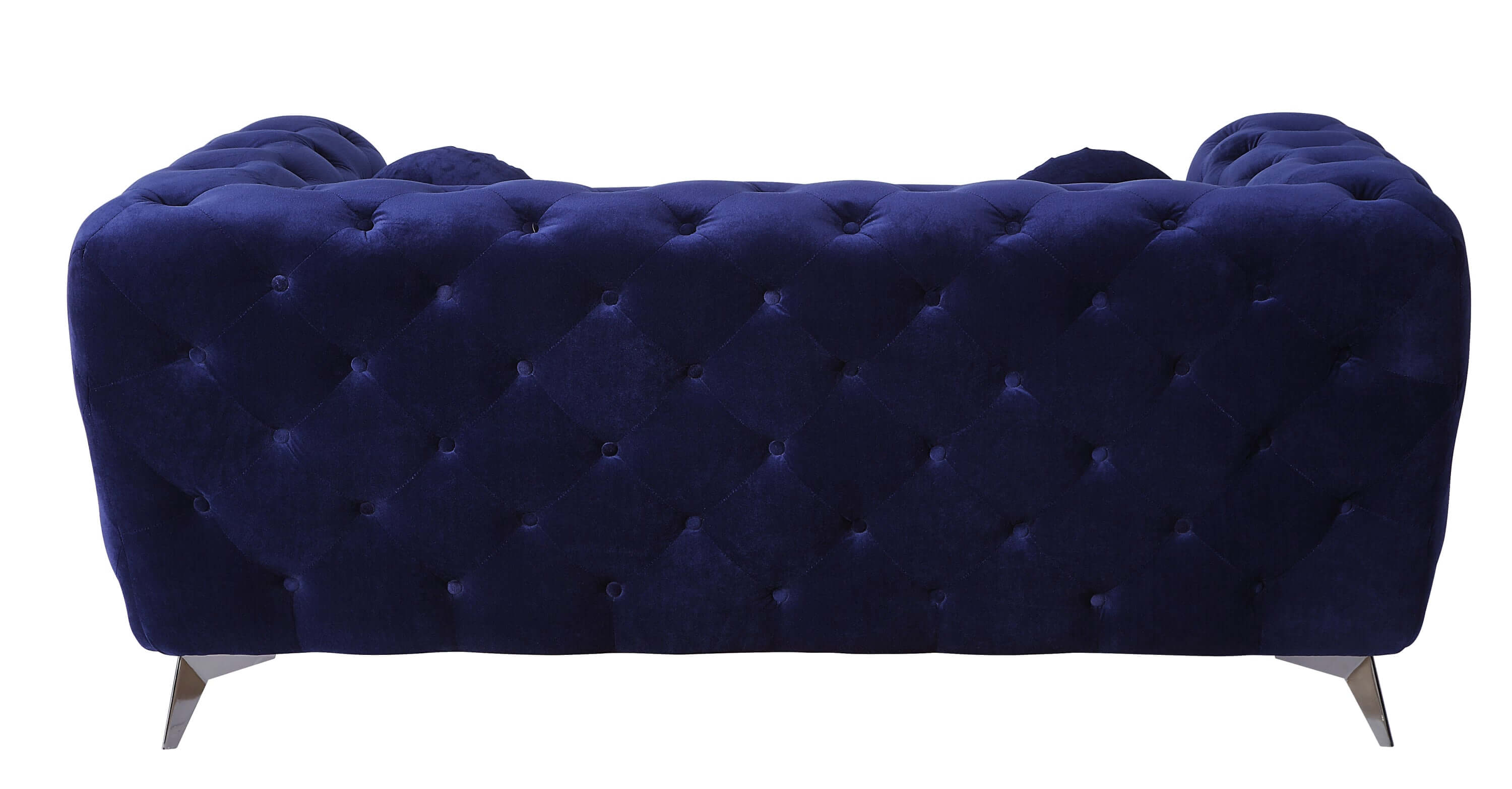 Atronia Luxe Deco Blue Velvet Sofa Loveseat 72L