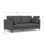 Ava MCM Gray Performance Fabric Sofa Loveseat 76L (2 Color Options)