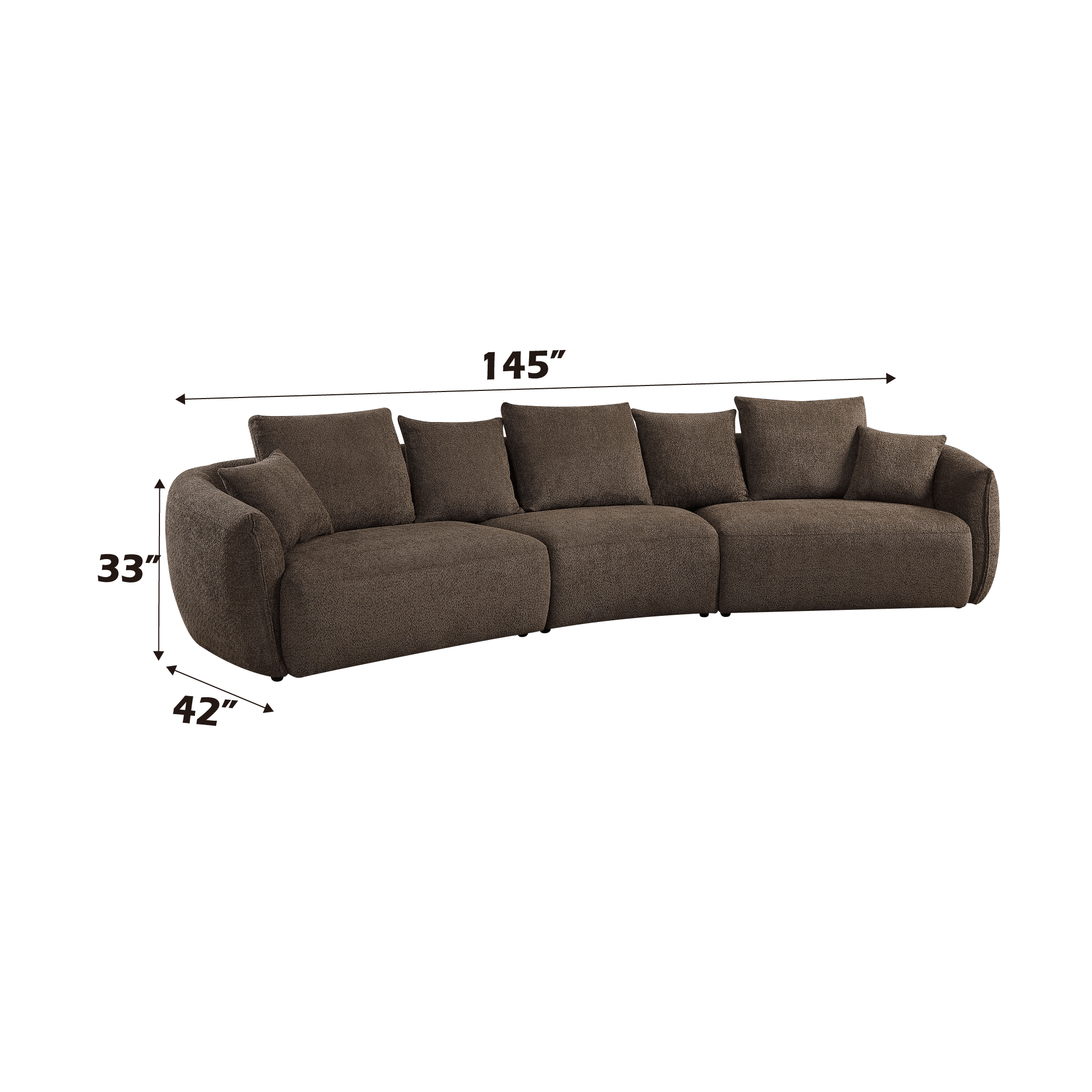 Bash Macca Anthology Brown Boucle Modular Sectional Sofa 145L