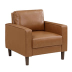 MCM Brown Faux Leather Upholstered Armchair
