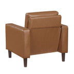 MCM Brown Faux Leather Upholstered Armchair