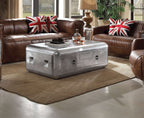 Brancaster Retro Industrial Aluminum Storage Drawer Coffee Table 52W
