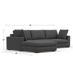Charlie Modern Deep Seat Sectional Chaise Sofa 122 (2 Colors)