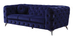 Atronia Luxe Deco Blue Velvet Sofa 90L
