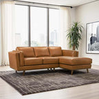 Chase MCM Tan Leather Chaise Sofa Sectional 92