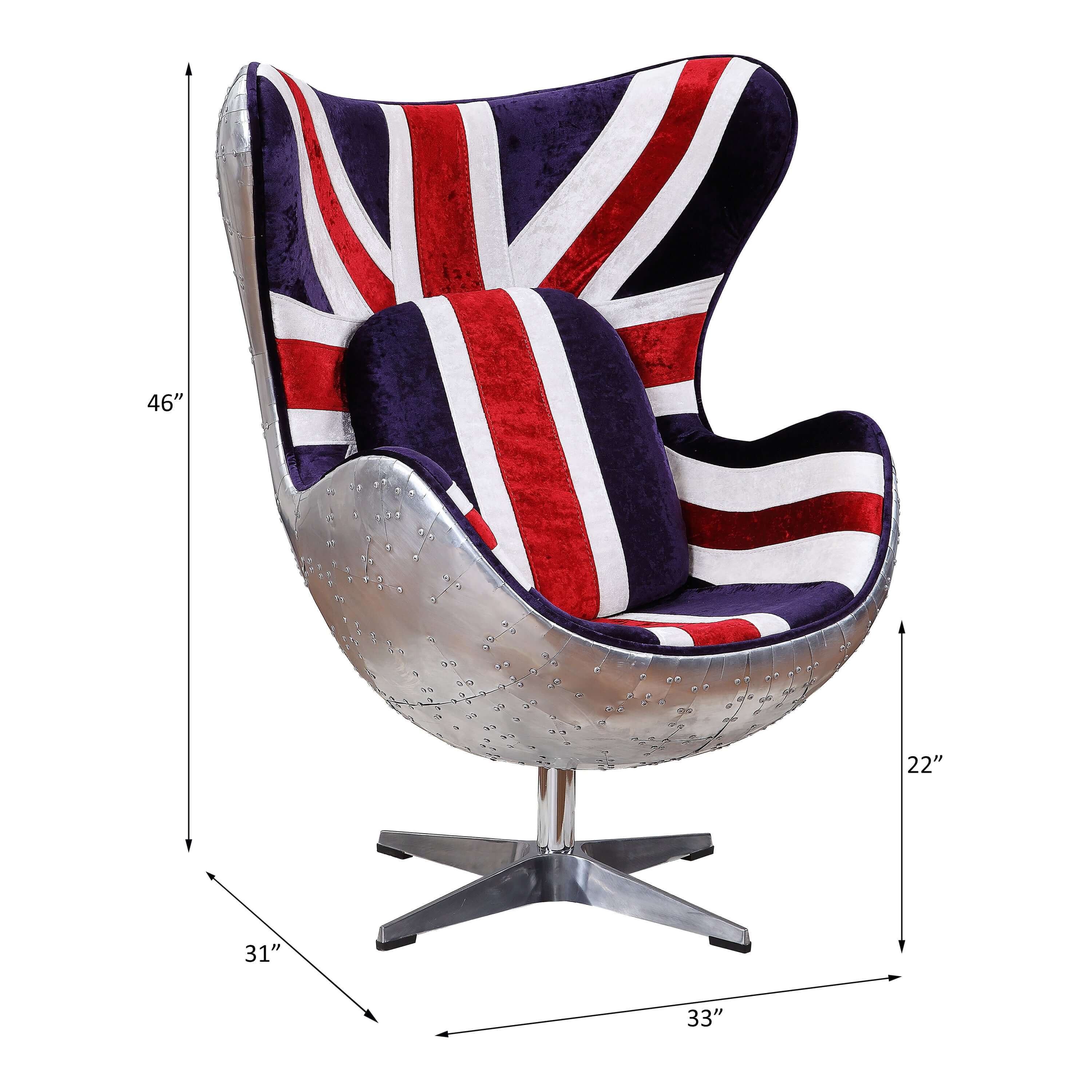 Brancaster Industrial Retro Aluminum Swivel Accent Chair