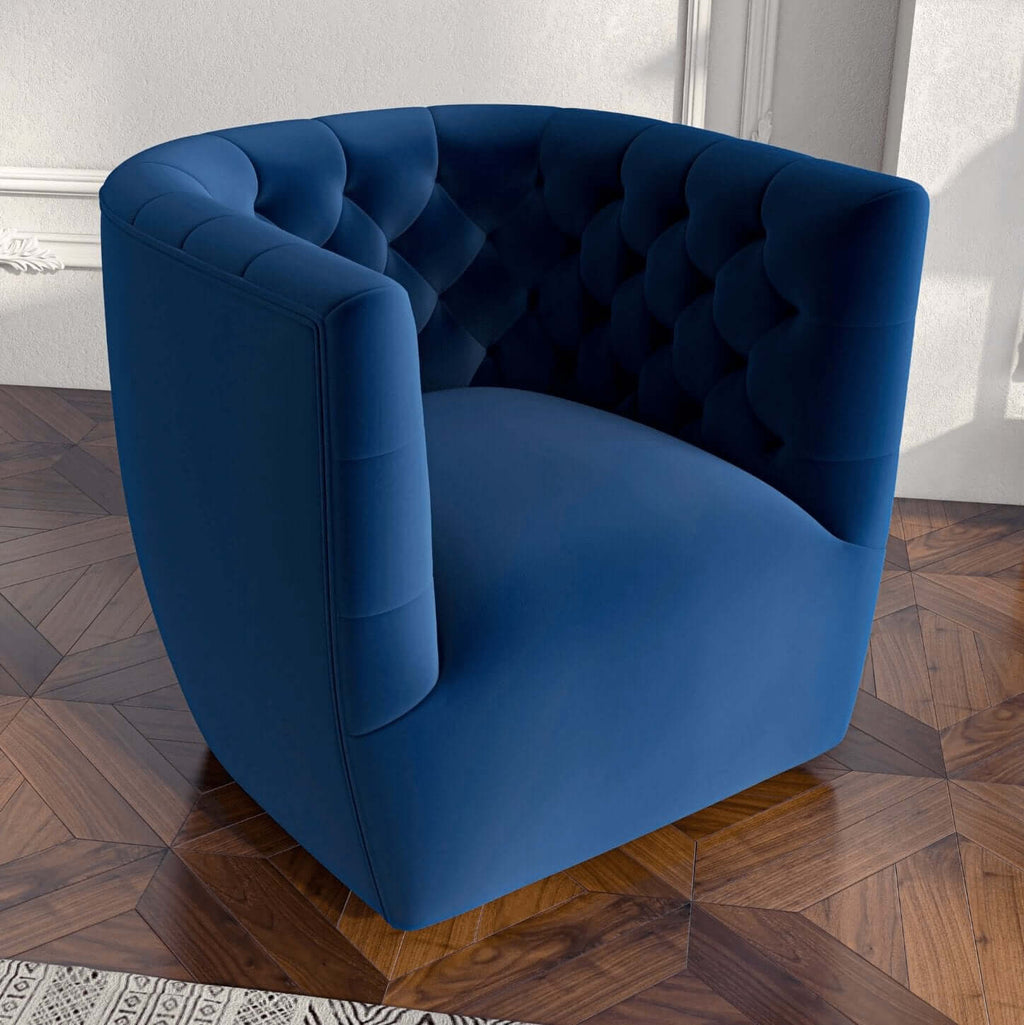 Delaney Tufted Accent Barrel Swivel Chair (6 Colors)
