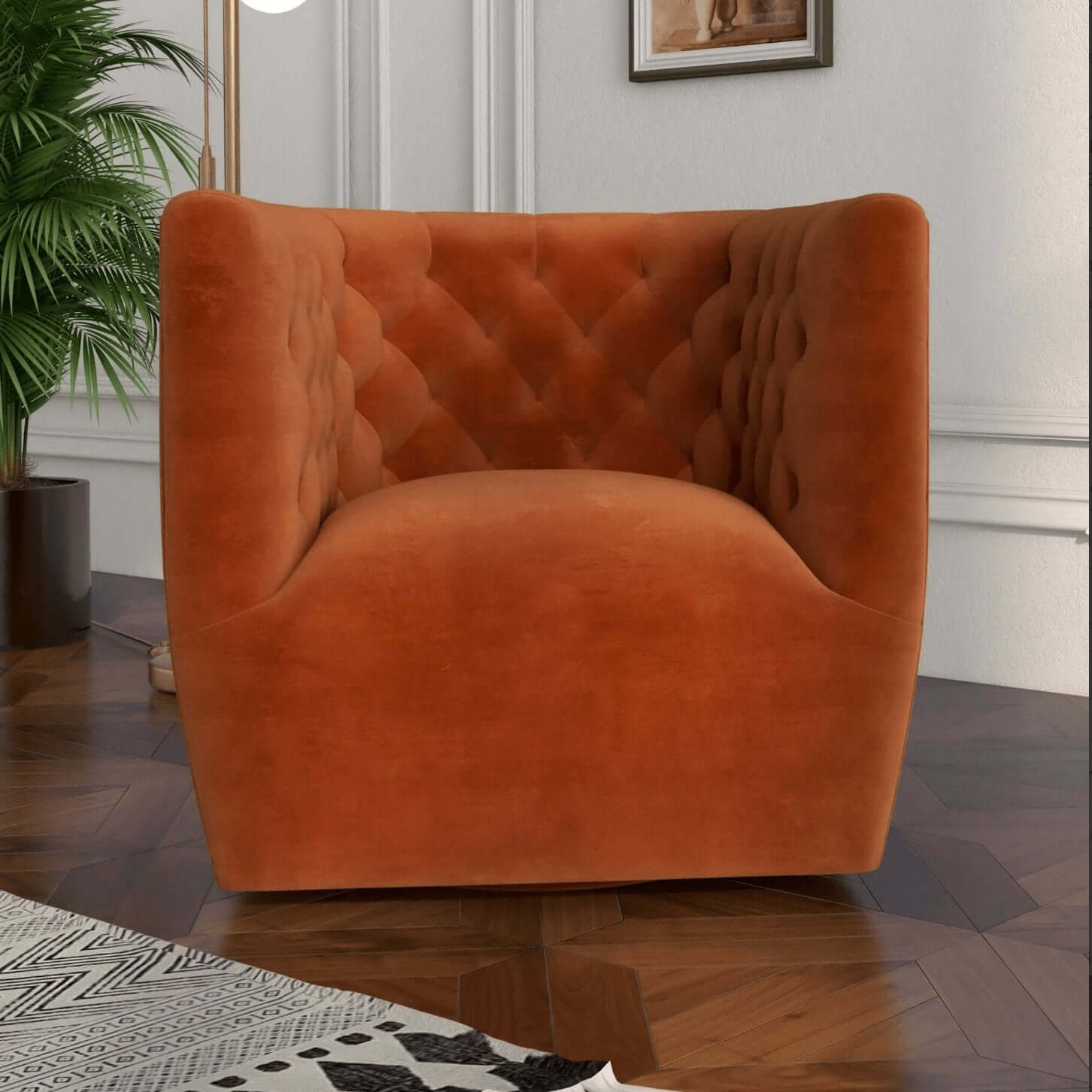 Delaney Tufted Accent Barrel Swivel Chair (6 Colors)