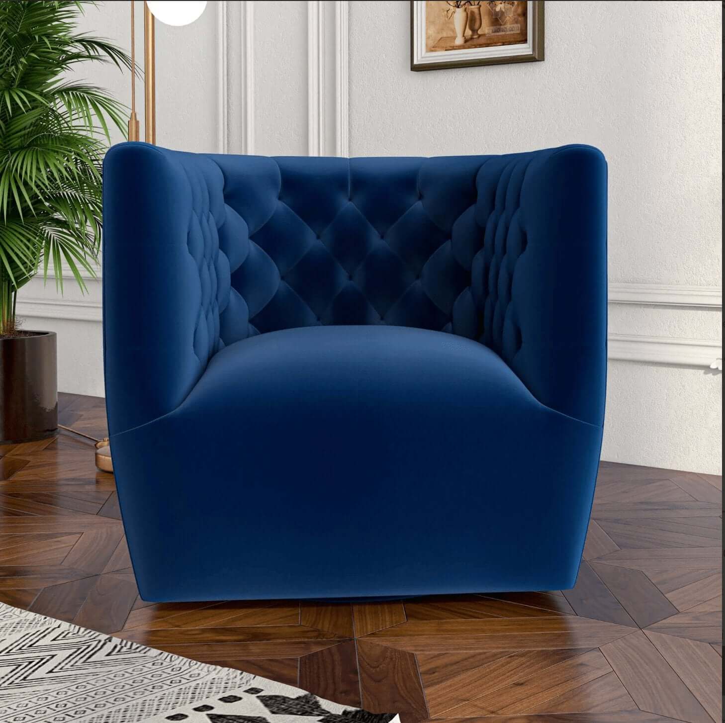 Delaney Tufted Accent Barrel Swivel Chair (6 Colors)
