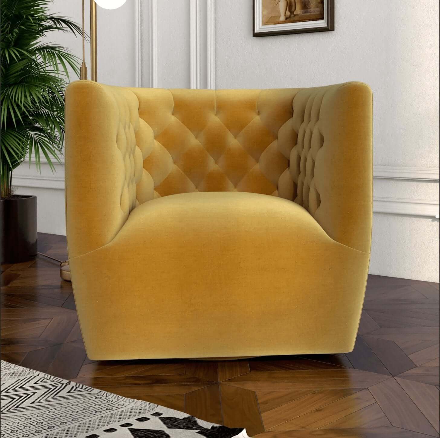 Delaney Tufted Accent Barrel Swivel Chair (6 Colors)