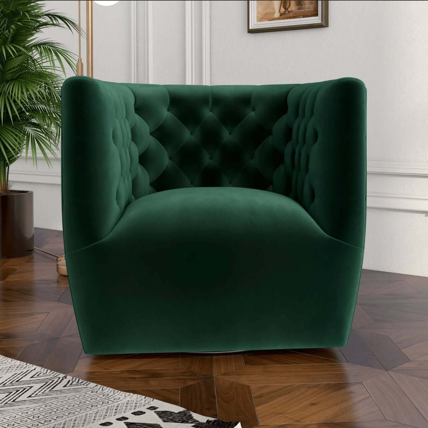 Delaney Tufted Accent Barrel Swivel Chair (6 Colors)
