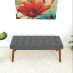 Delilah MCM Tufted Upholstered Fabric Bench