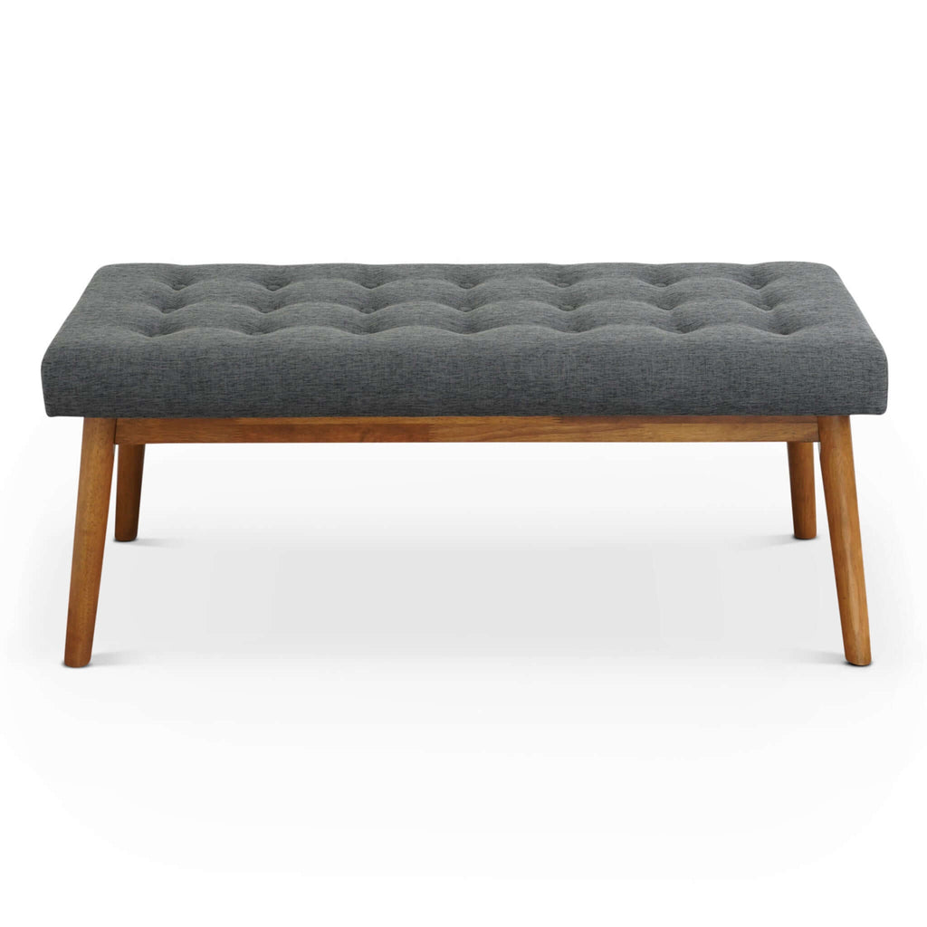 Delilah MCM Tufted Upholstered Fabric Bench