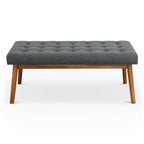 Delilah MCM Tufted Upholstered Fabric Bench