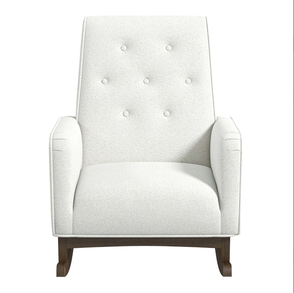 Demetrius Tufted Fabric Solid Wood Rocking Chair