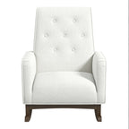 Demetrius Tufted Fabric Solid Wood Rocking Chair