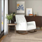Demetrius Tufted Fabric Solid Wood Rocking Chair