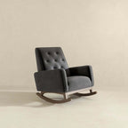 Demetrius Tufted Fabric Solid Wood Rocking Chair